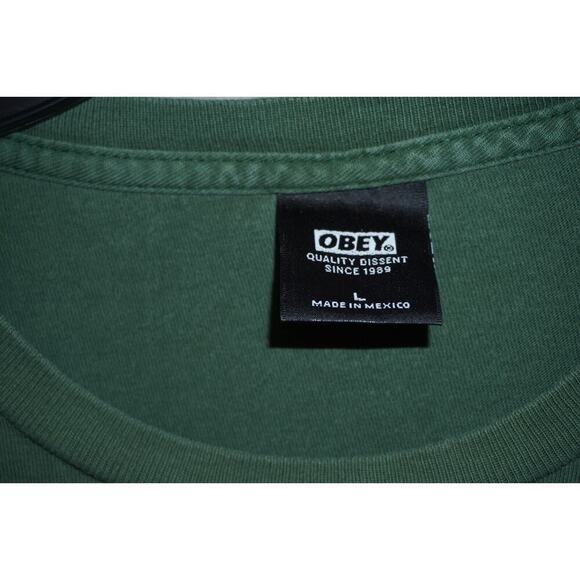 Obey Minimal Logo Graphic Tee – Olive Green – Size L – - Picture 3 of 5